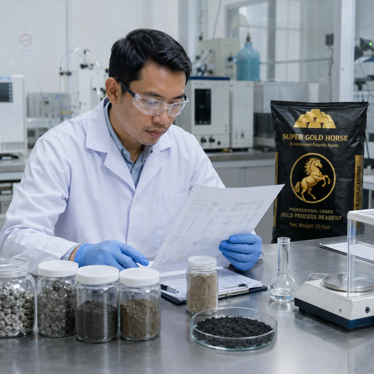 Mineral laboratory analysis associated with SGH residue characterization